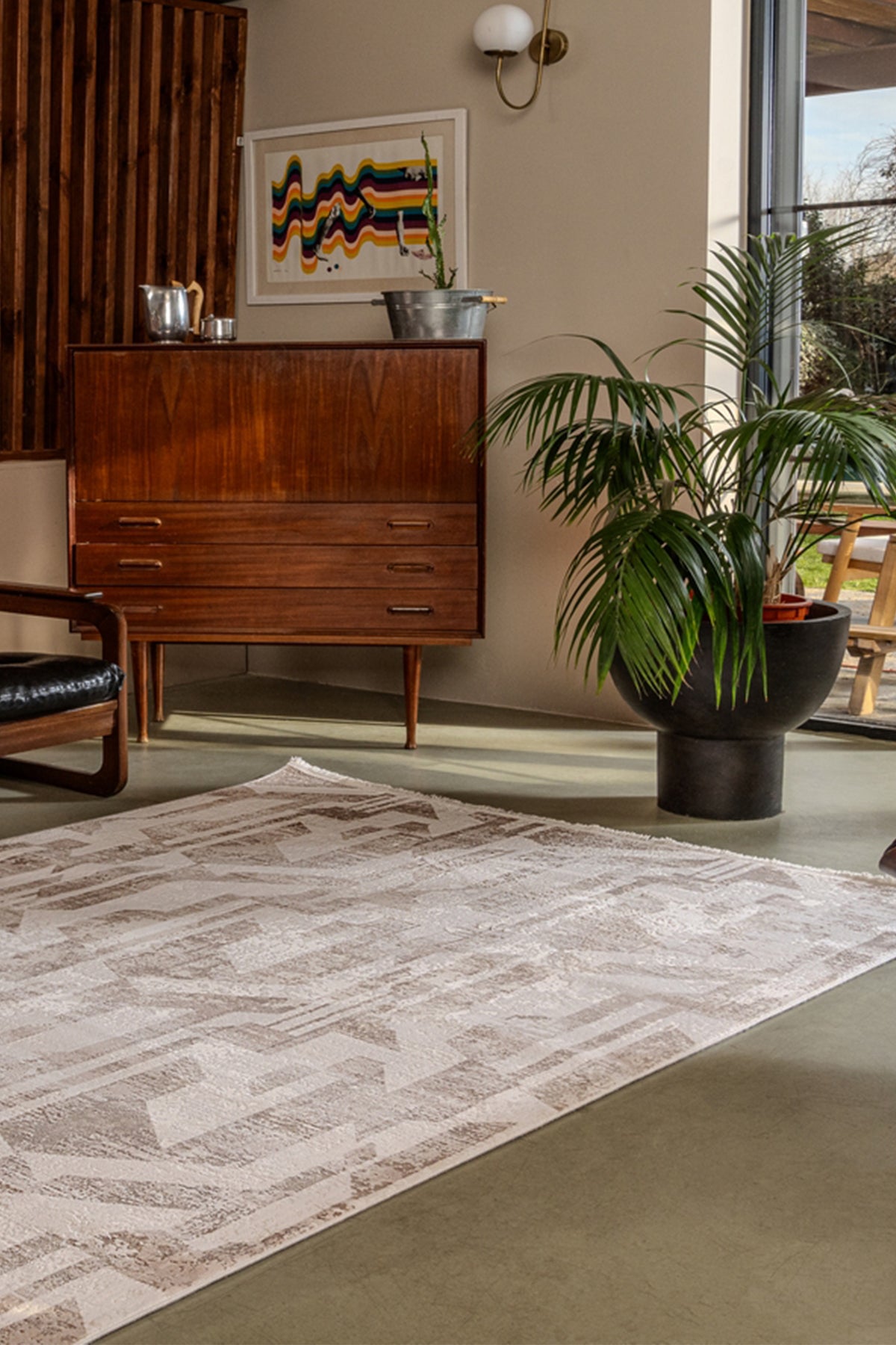 Gallery 1309 Krem-Kahve Uzun Ömürlü Yumuşak Dokulu Salon Mutfak Koridor Oturma Odası Yolluk Halı