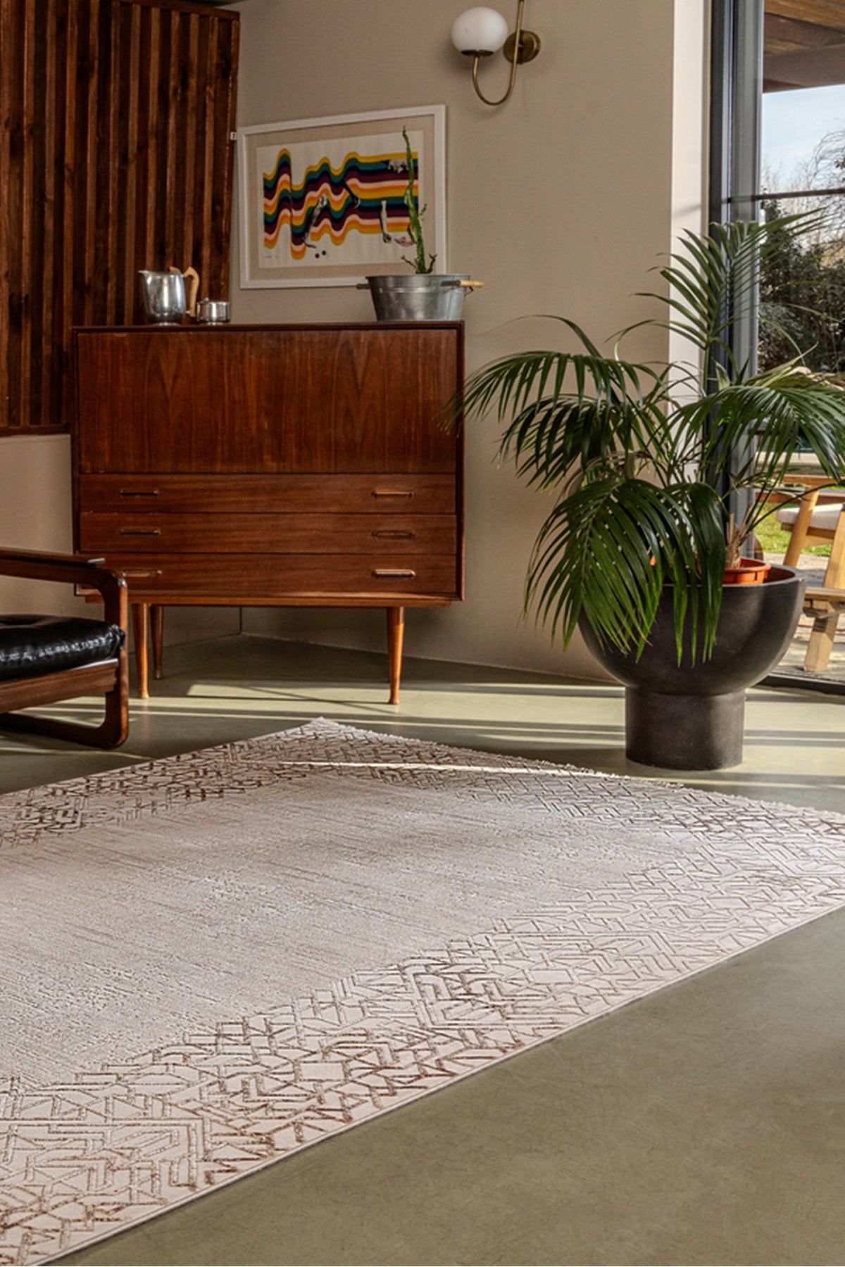 Gallery A0241 Bej Uzun Ömürlü Yumuşak Dokulu Salon Mutfak Koridor Oturma Odası Yolluk Halı