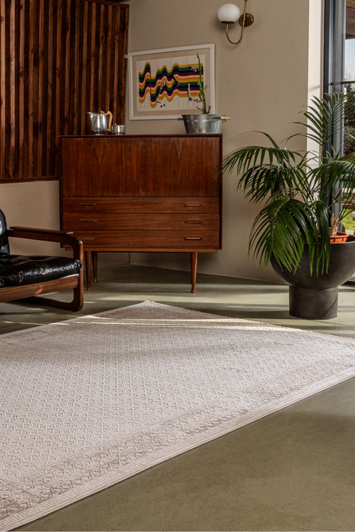 Gallery A0308 Bej Uzun Ömürlü Yumuşak Dokulu Salon Mutfak Koridor Oturma Odası Yolluk Halı