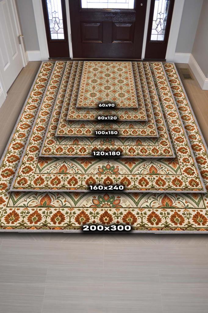 Geleneksel Çiçek Desenli Halı, Mozaik Halı, Klasik Oturma Odası Halısı