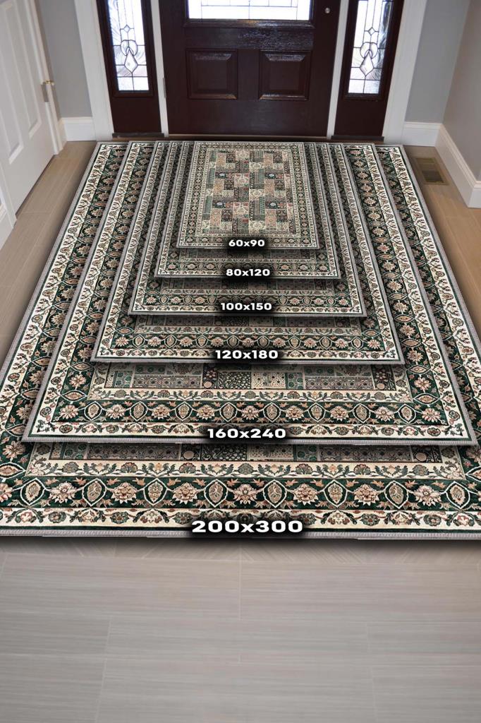 Geleneksel Türk Ve İran Halısı Desenli Patchwork Halı, Çiçek Detay İşlemeli Antik Tarz Yıkanabilir Halı