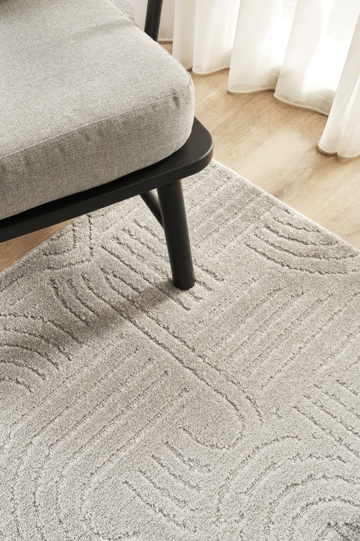 Gri Yumuşak Dokulu Uzun Ömürlü Lateks Kaymaz Taban Salon Oturma Odası Mutfak Koridor Halı Rivon RN07