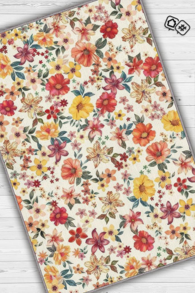 Homshtag 3D Çiçekler Koyu Renk Halı Çiçekli Salon Halısı Modern Oturma Odası Halısı Şık Siyah Halı