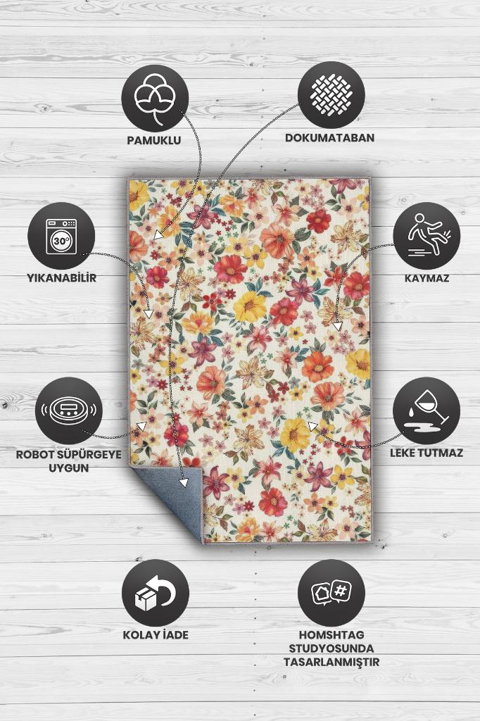 Homshtag 3D Çiçekler Koyu Renk Halı Çiçekli Salon Halısı Modern Oturma Odası Halısı Şık Siyah Halı