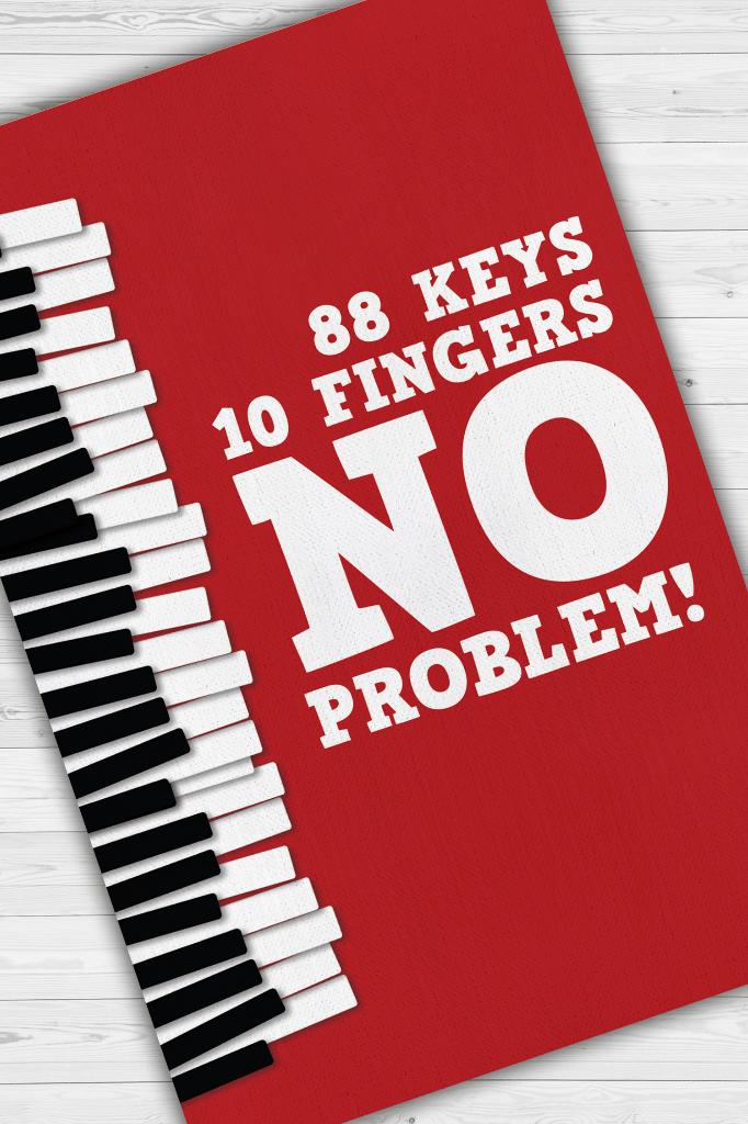 Homshtag 88 Tuş 10 Parmak Kırmızı Halı Piyano Müzik Sever Halı Art Müzik Halı Müzisyene Hediye Halı