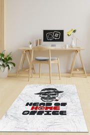 Homshtag Açık Gri Yazılı Ofis Halısı Özel Tasarım Baskı Halı  Yıkanabilir Dekoratif Home Office Halı