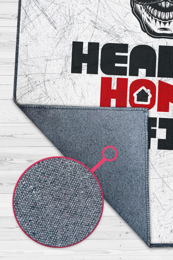 Homshtag Açık Gri Yazılı Ofis Halısı Özel Tasarım Baskı Halı  Yıkanabilir Dekoratif Home Office Halı