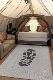 Homshtag Adım,Minimalist Seyahat Hası,Çadır Halısı,Kamp Halısı,Seyahat Temalı Halı,Pamuklu Dokuma Tabanlı Yıkanabilir Halı