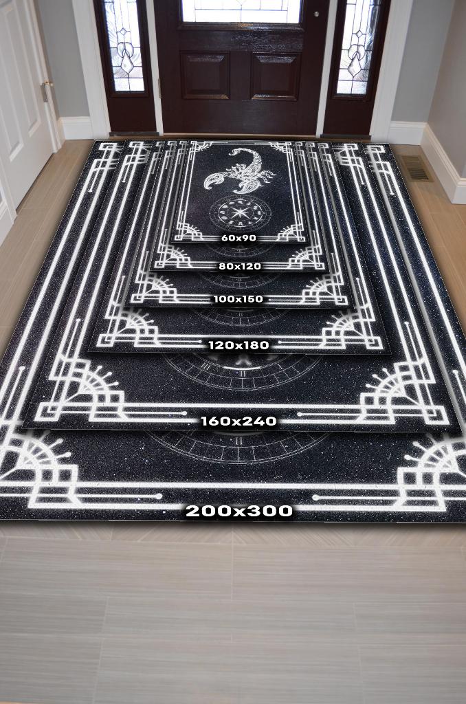 Homshtag Akrep Burcu Astroloji Temalı Halı Burç Halısı Akrep Burcuna Hediyelik Halı Siyah Renk Halı