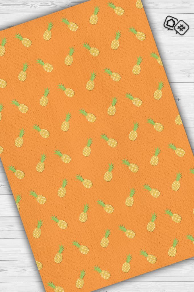 Homshtag Ananas Desenli Sarı Halı Minimal Salon Halısı Renkli Mutfak Halısı Tarz Oturma Odası Halı