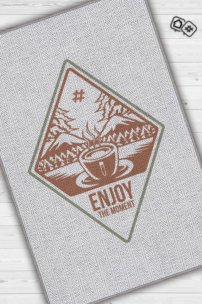 Homshtag Andan Keyif Al Gri Renkli Mutfak Halısı Modern Geometrik Desenli Halı Dekoratif Dokulu Halı