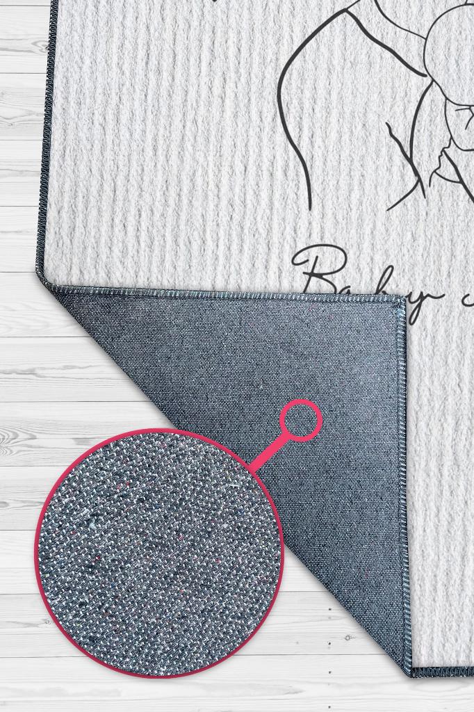 Homshtag Anne Baba Bebek Kişiye Özel Kişiselleştirilebilir Dokuma Tabanlı Yıkanabilir Ev Halısı