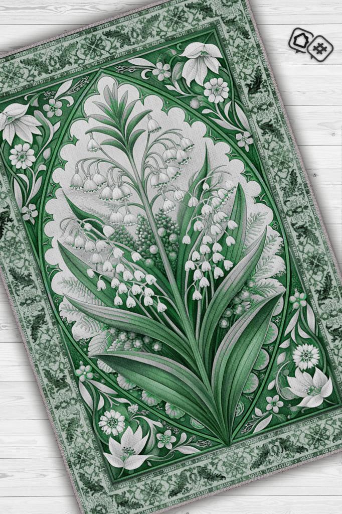 Homshtag Art Deco Müge Vintage Halı Görünümlü Dijital Baskı Renkli Halı Rustik Çiçekli Halı