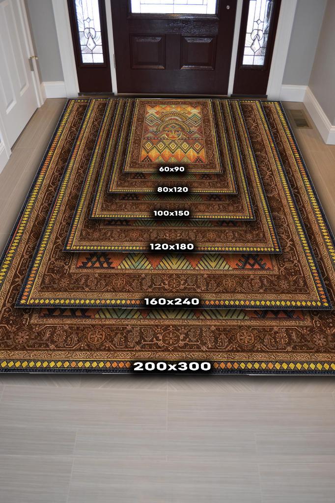 Homshtag Art Deko Vintage Afrikalı Temalı Renkli Halı Etnik Afrikalı Kadın Geometrik Desenli Halı