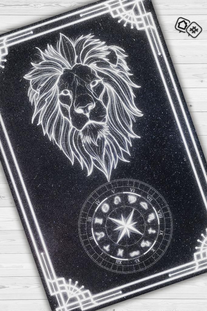 Homshtag Aslan Burcu Astroloji Temalı Halı Burç Halısı Aslan Burcuna Hediyelik Halı Siyah Renk Halı