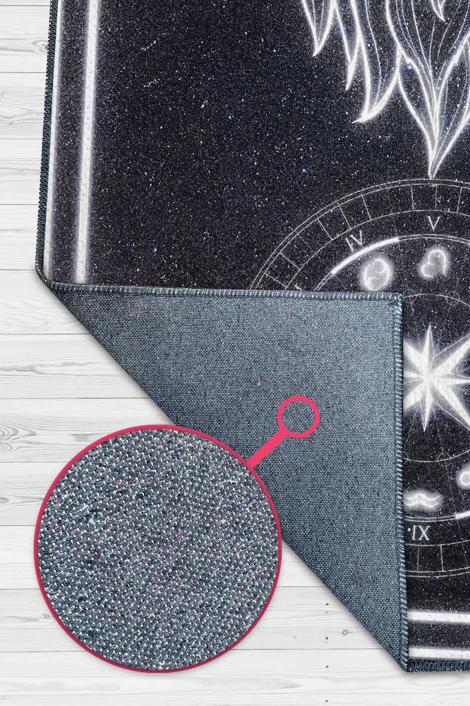 Homshtag Aslan Burcu Astroloji Temalı Halı Burç Halısı Aslan Burcuna Hediyelik Halı Siyah Renk Halı