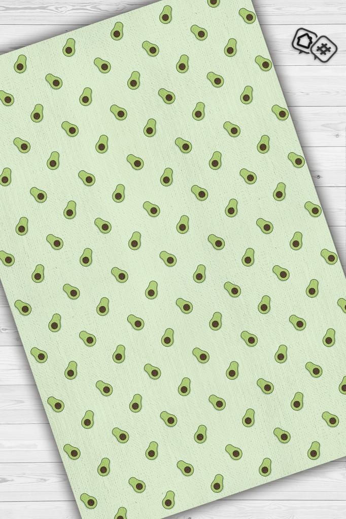 Homshtag Avokado Desenli Yeşil Halı Minimal Salon Halısı Renkli Mutfak Halısı Tarz Oturma Odası Halı