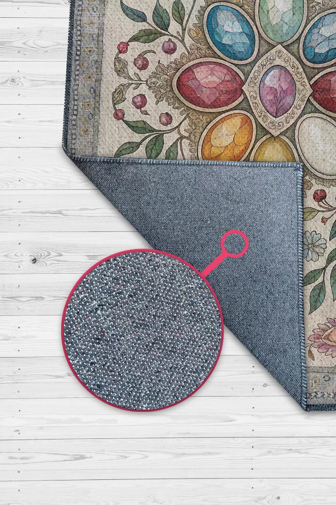 Homshtag Ay Taşı Halısı Çok Renkli Enerji Taşı Figürlü Halı Spiritüel Temalı Modern Halı