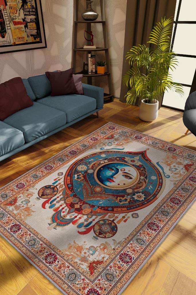Homshtag Ay Yüz Etnik Çok Renkli Salon Halısı Hippie Ev Dekoru İndie Oda Dekoru Oturma Odası Halısı