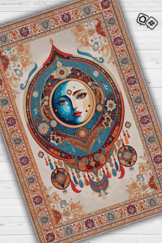 Homshtag Ay Yüz Etnik Çok Renkli Salon Halısı Hippie Ev Dekoru İndie Oda Dekoru Oturma Odası Halısı