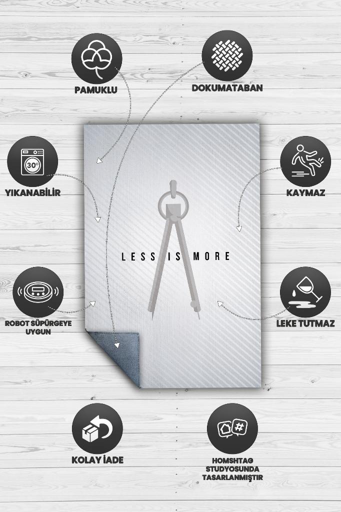 Homshtag Az Çoktur Gri Renk Mimar Tasarımlı Halı Mimar Ofisine Halı Açık Renk Hediyelik Mimar Halısı