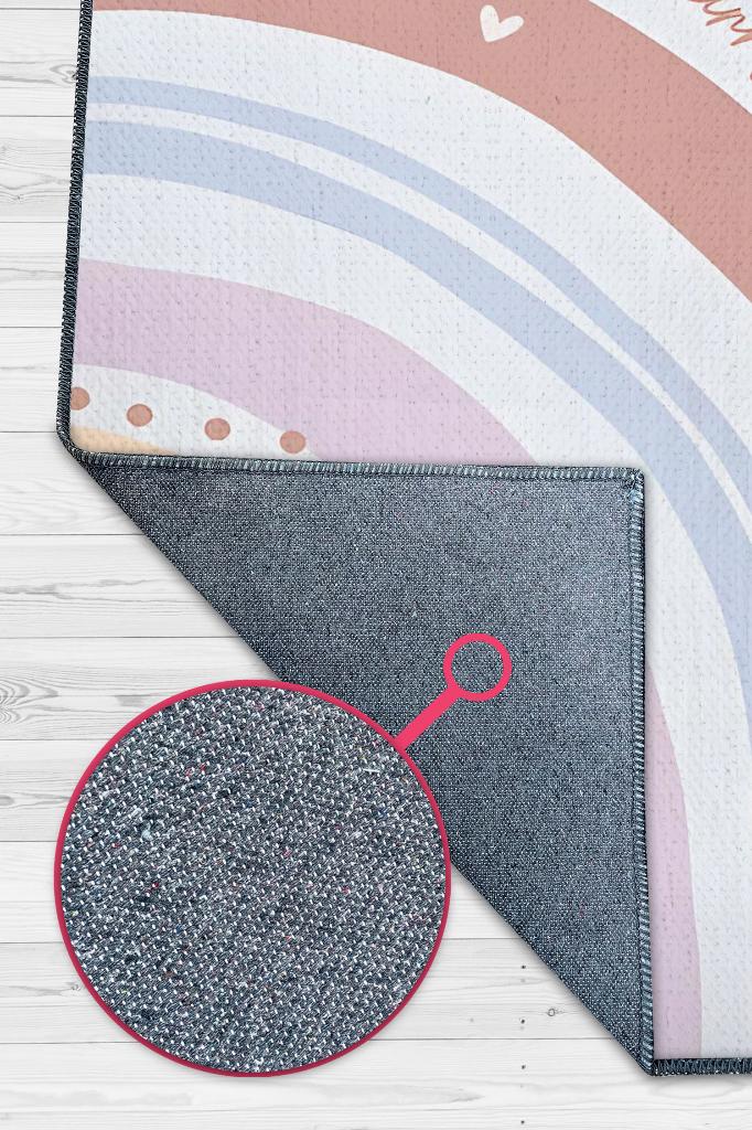 Homshtag Bebeğimin Alanı Kişiye Özel Kişiselleştirilebilir Dokuma Tabanlı Yıkanabilir Dekoratif Ev Halısı