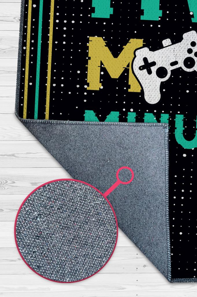 Homshtag Beş Dakika Daha Siyah Oyuncu Halısı Gamerlara Özel Tasarım Halı Oyuncuya Hediye Halı