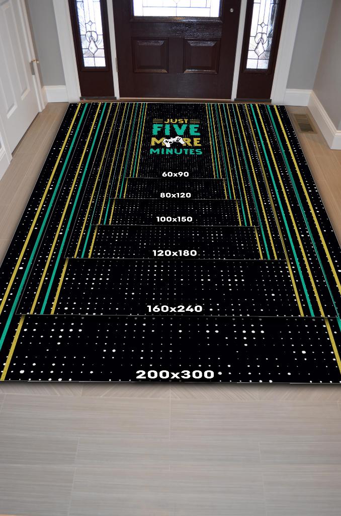 Homshtag Beş Dakika Daha Siyah Oyuncu Halısı Gamerlara Özel Tasarım Halı Oyuncuya Hediye Halı