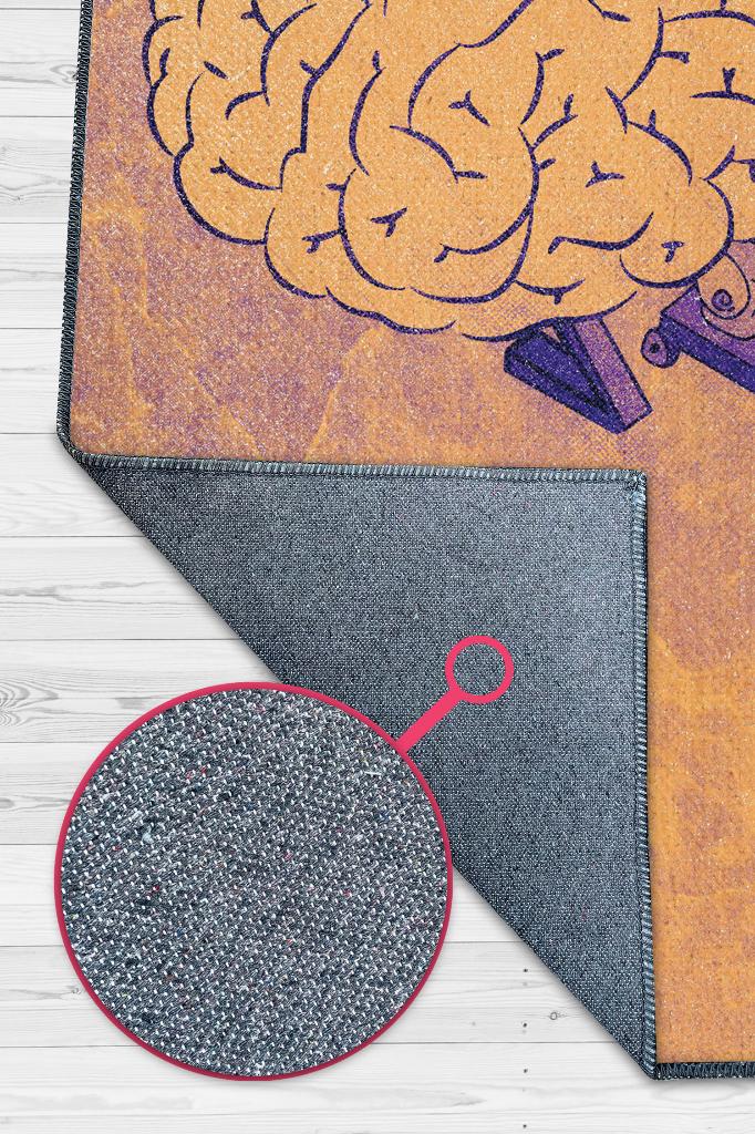 Homshtag Beynine Bakım Yap Pamuklu Dokuma Tabanlı Yıkanabilir Kaymaz Dekoratif Halı