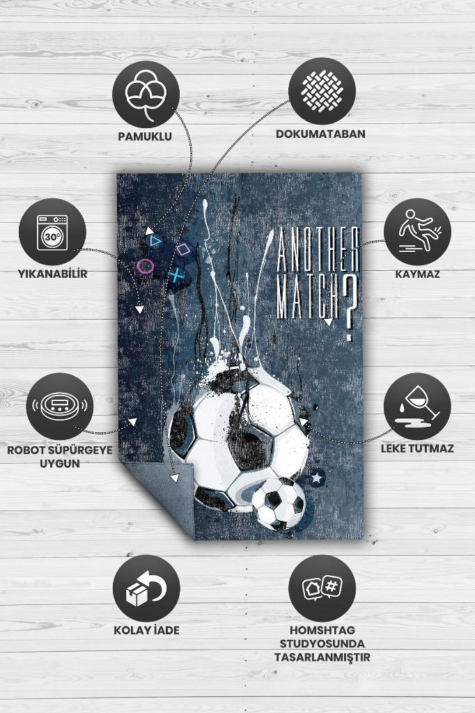 Homshtag Bir Maç Daha Çok Renkli Oyuncu Halısı Gri Gamer Temalı Halı Pes Sever Hediye Gölgeli Halı