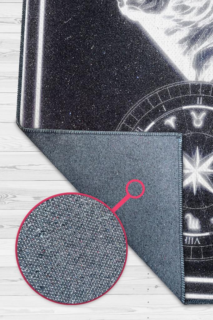 Homshtag Boğa Burcu Astroloji Temalı Halı Burç Halısı Boğa Burcuna Hediyelik Halı Siyah Renkli Halı