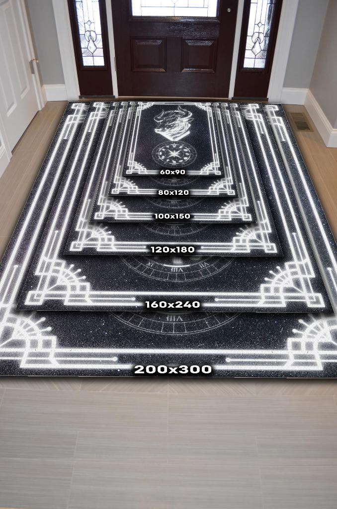 Homshtag Boğa Burcu Astroloji Temalı Halı Burç Halısı Boğa Burcuna Hediyelik Halı Siyah Renkli Halı