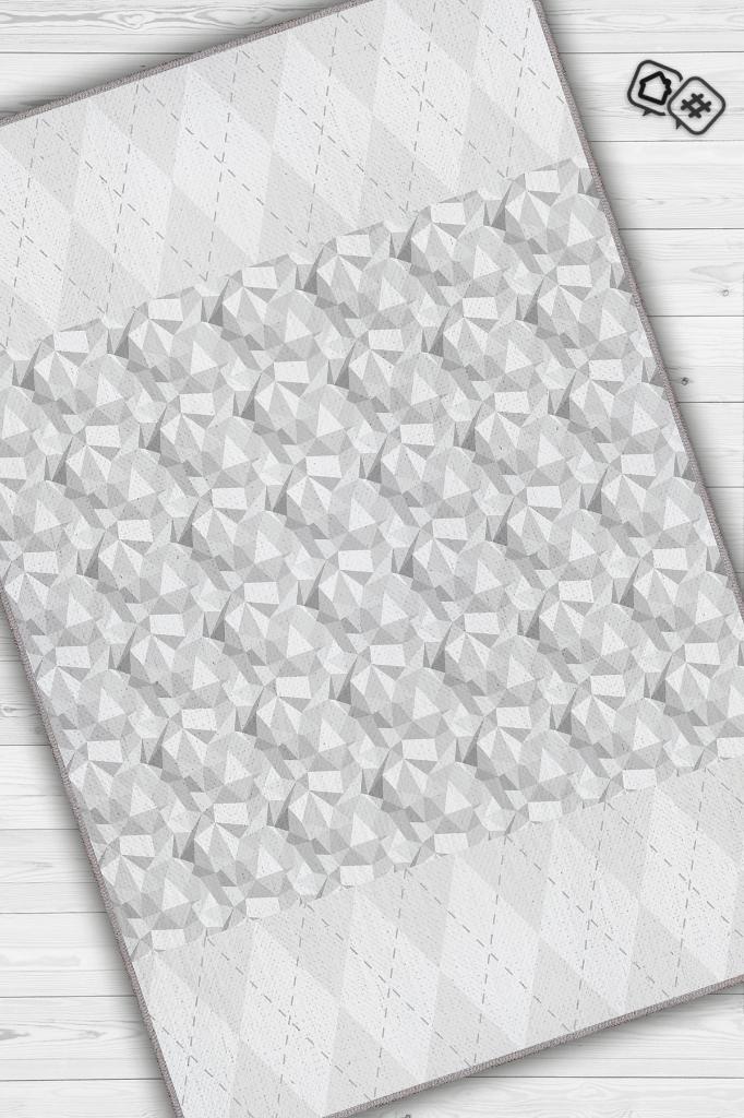 Homshtag Boşver Geometrik Desenli Salon Halısı Siyah Renkli Oturma Odası Halısı Dekoratif Halı