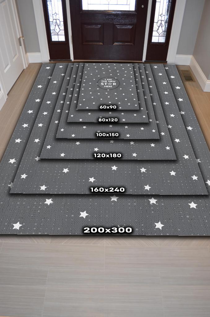 Homshtag Buranın Yeni Starı Gri Renkli Çocuk Odası Halısı Minimal Çocuk Halısı Bebek Temalı Halı