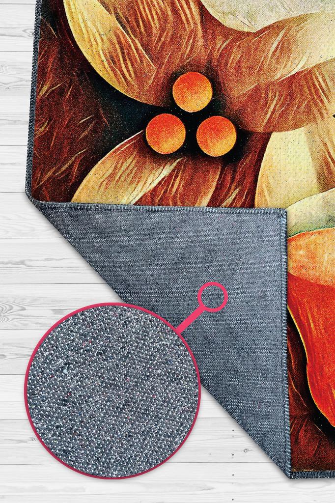 Homshtag Çekirdekten Fincana Sıcak Renkli Halı Desenli Mutfak Halısı Kahve Figürlü Geometrik Halı