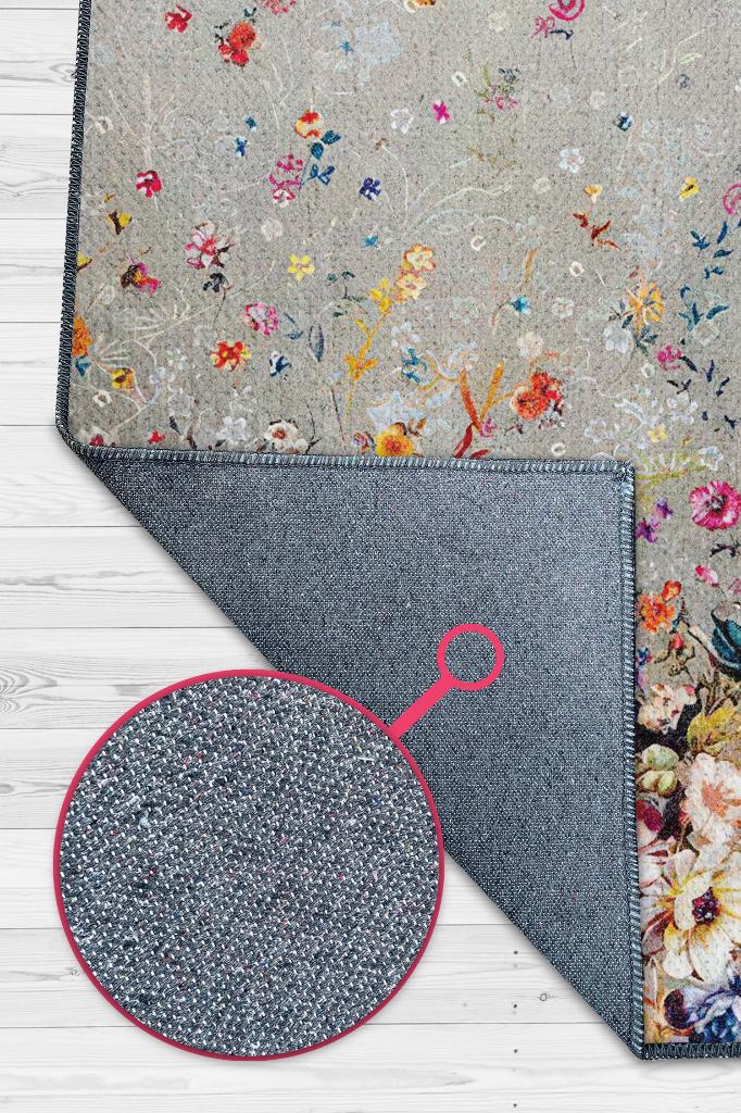 Homshtag Çiçek Yolu Bej Renk Halı Çiçekli Salon Halısı Modern Oturma Odası Halısı Şık Çiçekli Halı