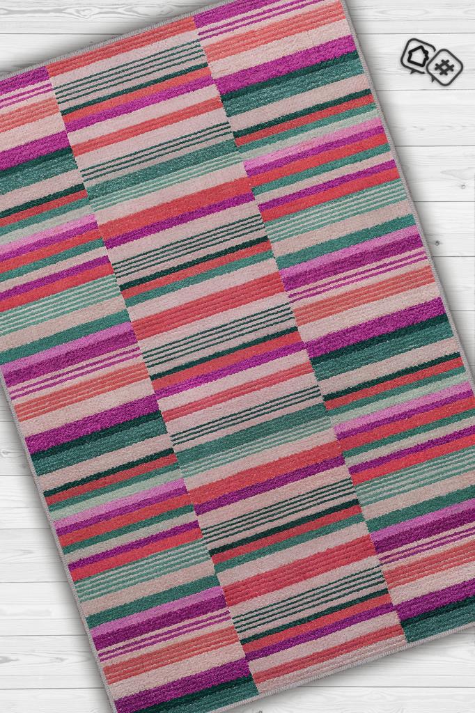 Homshtag Çizili Çok Renkli Halı Mutfak Halısı Çizgili Oturma Odası Halısı Retro Tarzı Salon Halısı