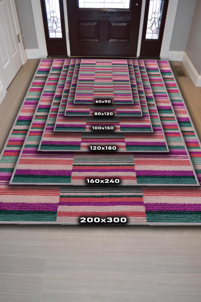 Homshtag Çizili Çok Renkli Halı Mutfak Halısı Çizgili Oturma Odası Halısı Retro Tarzı Salon Halısı