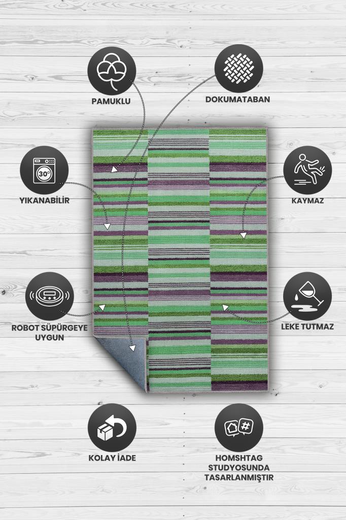 Homshtag Çizili Çok Renkli Halı Mutfak Halısı Çizgili Oturma Odası Halısı Retro Tarzı Salon Halısı