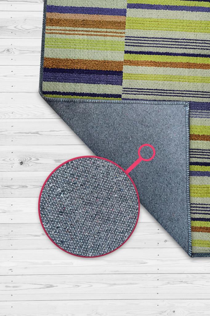 Homshtag Çizili Yeşil Renkli Halı Mutfak Halısı Çizgili Oturma Odası Halısı Retro Tarzı Salon Halısı