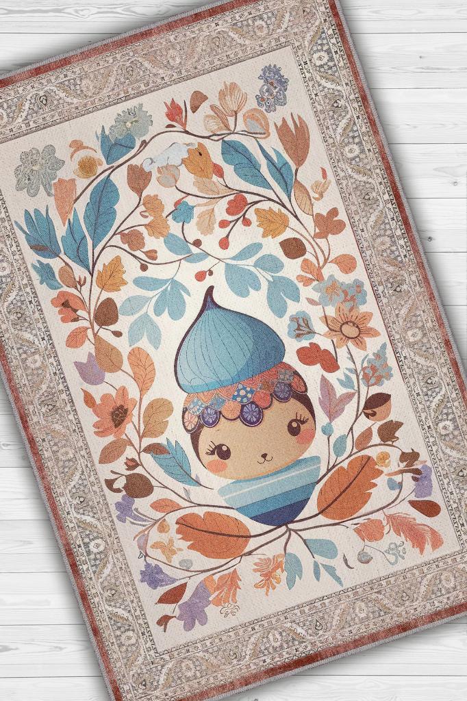 Homshtag Çok Renkli Halı Yumuşak Dokulu Çocuk Odası Halısı Çiçekli Minimal Halı Çocuk Temalı Halı