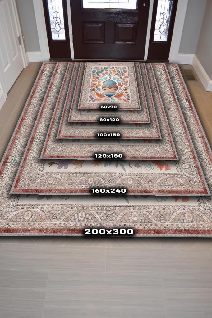 Homshtag Çok Renkli Halı Yumuşak Dokulu Çocuk Odası Halısı Çiçekli Minimal Halı Çocuk Temalı Halı