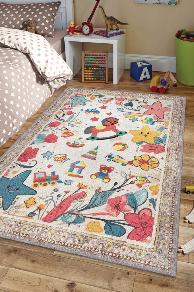 Homshtag Çok Renkli Halı Yumuşak Dokulu Çocuk Odası Halısı Rustik Çocuk Halısı Çocuk Temalı Halı
