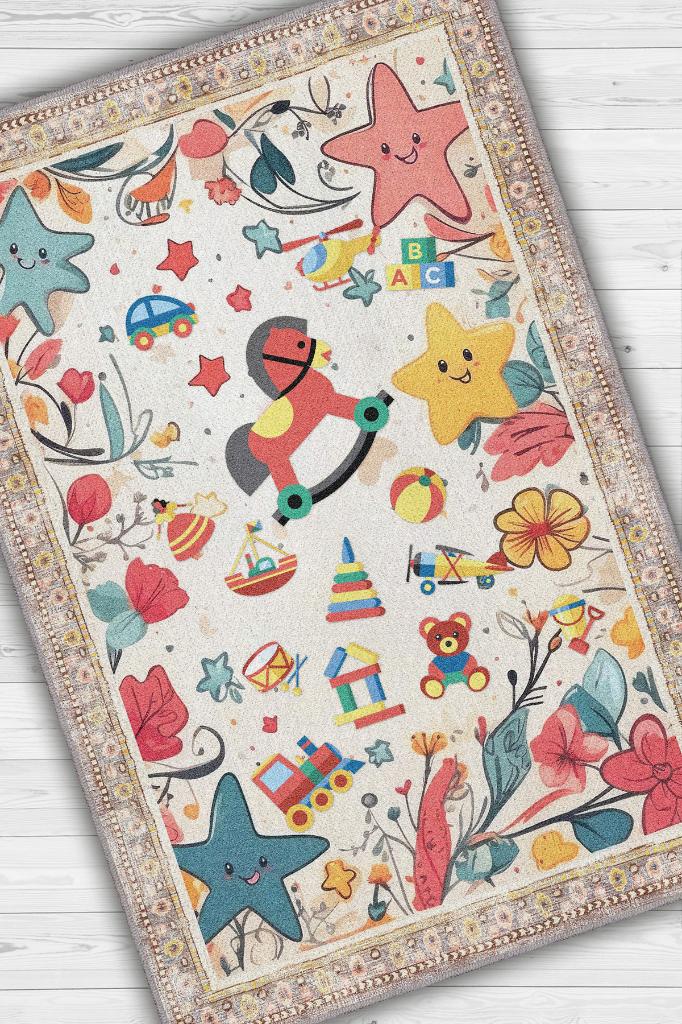 Homshtag Çok Renkli Halı Yumuşak Dokulu Çocuk Odası Halısı Rustik Çocuk Halısı Çocuk Temalı Halı