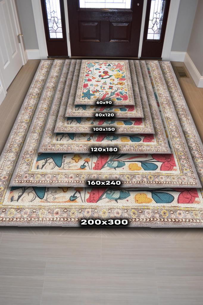 Homshtag Çok Renkli Halı Yumuşak Dokulu Çocuk Odası Halısı Rustik Çocuk Halısı Çocuk Temalı Halı