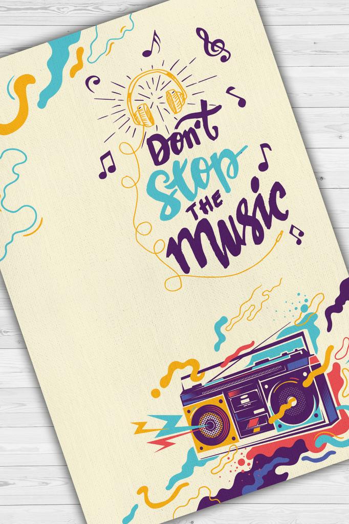 Homshtag Çok Renkli Müzik Halısı Canlı Renkli Dekoratif Parti Halısı Müzikle İlgili Müzisyene Hediye