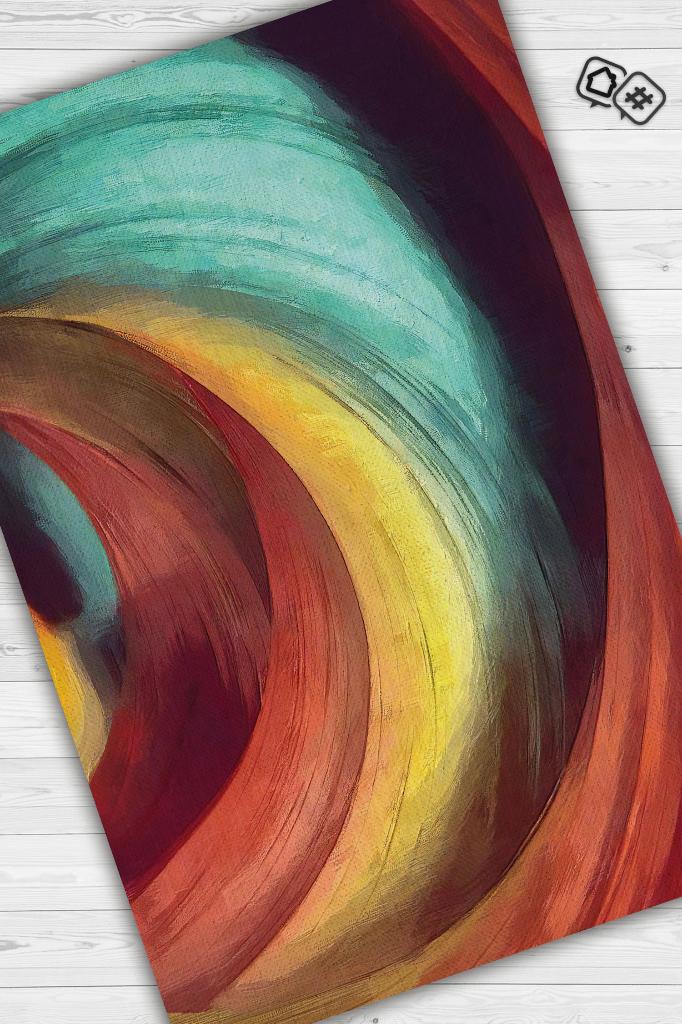 Homshtag Çömlek Çok Renkli Mutfak Halısı Soyut Salon Halısı Geometrik Desenli Halı