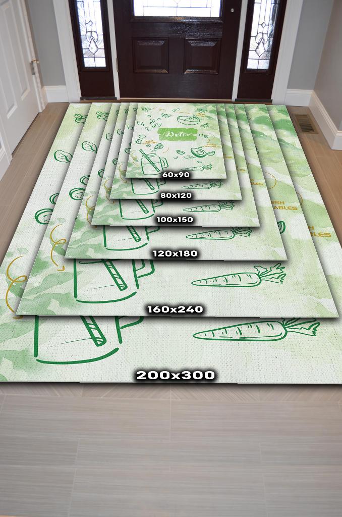 Homshtag Detox Yeşil Renk Diyetisyen Halı Minimal Diyetisyen Ofisine Diyetisyen Temalı Hediye Halı