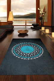 Homshtag Dün Bugün Yarın Koyu Renkli Halı ÖZel Tasarım Yıkanabilir Meditasyon Halısı Hediyelik Halı