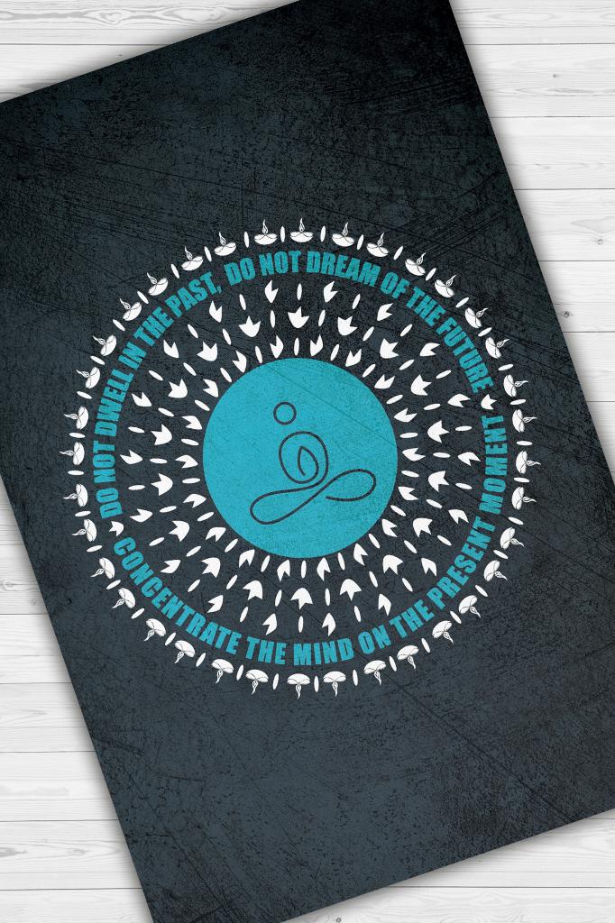 Homshtag Dün Bugün Yarın Koyu Renkli Halı ÖZel Tasarım Yıkanabilir Meditasyon Halısı Hediyelik Halı